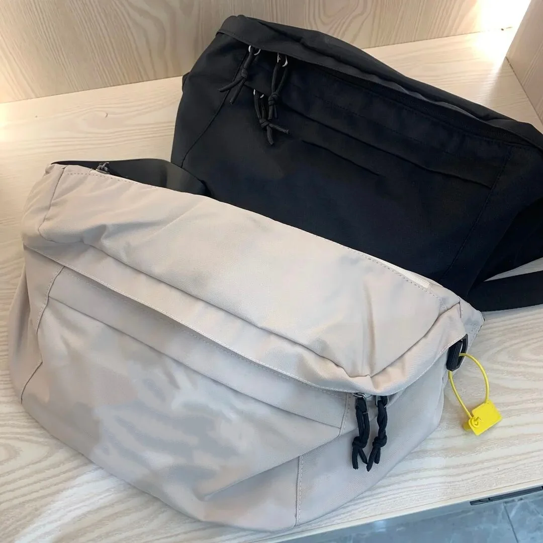 新しい-26ss-春夏大容量クロスボディバッグユニセックスウエストバッグ防水ナイロンストラップカップルマッチングスリングバッグ