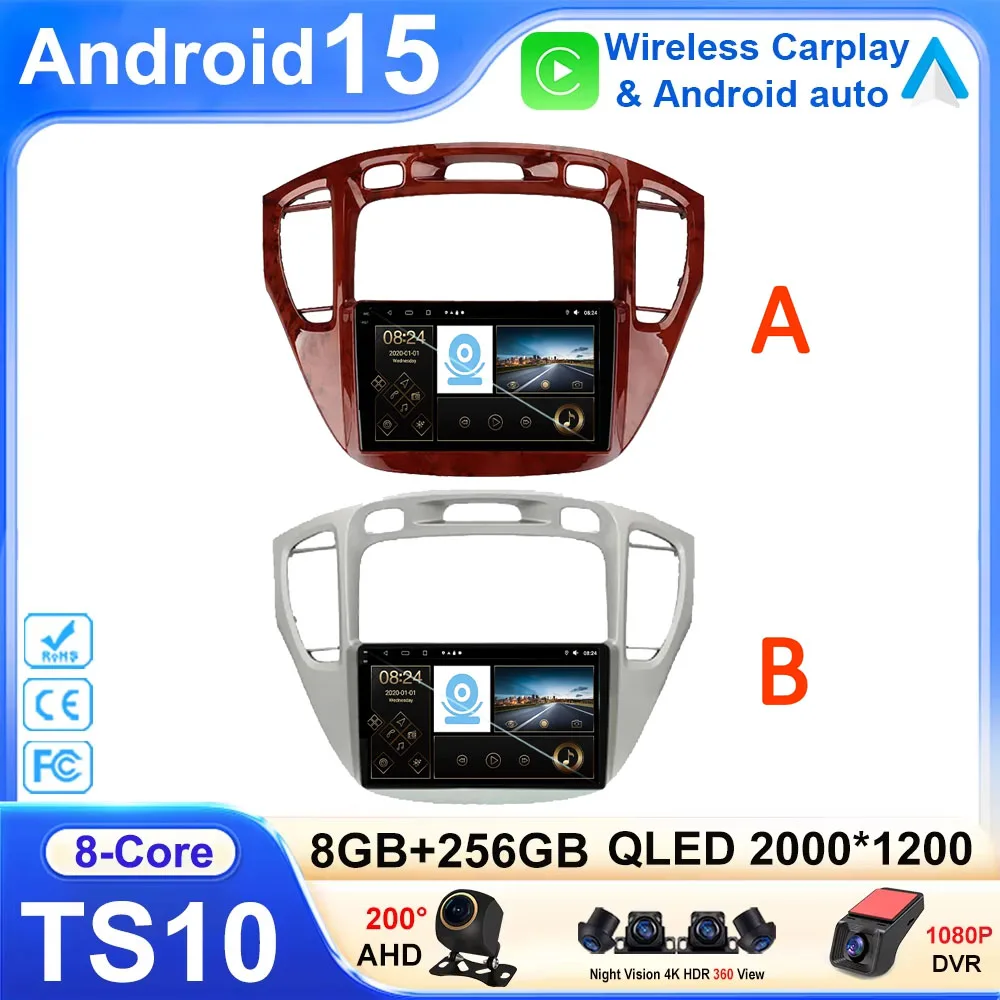 Android 15 DVD For Toyota Highlander 1 XU20 2001-2007 Multimedia Video Player Navigation Stereo DVD Head Unit Android Car Radio