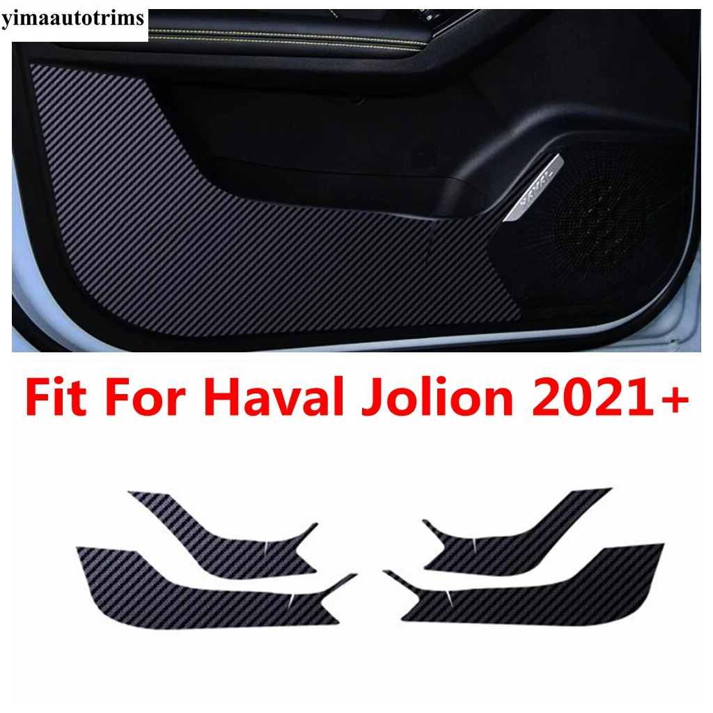 

For Haval Jolion 2021 - 2024 Car Accessories Inner Door Anti Kick Pad Protection Edge Film Carbon Fiber Look Stickers Interior