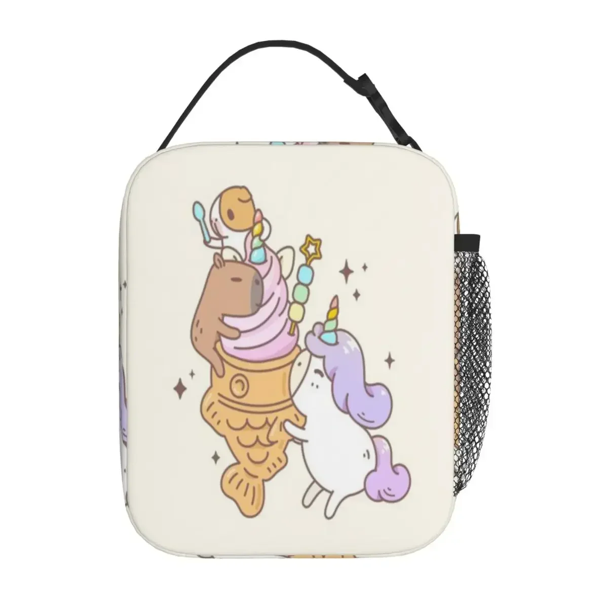 Bestselling Bubu The Guinea Pig Unicorn Taiyaki Ice-cream Denim Style Portable Lunch Bag Business Commute Nylon Lunch Bag