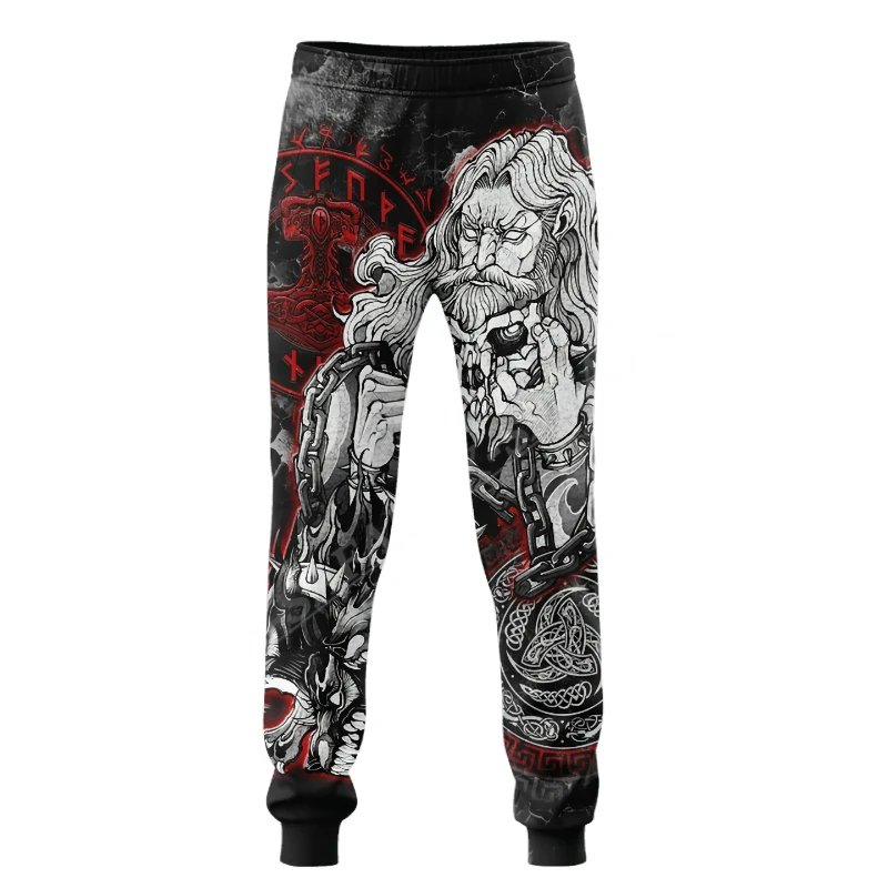 3d Print Long Men's Sweatpants Viking Tattoo Vintage Loose Camo Pants For Man Y2k Casual Joggers Streetwear Sports Gym Trousers