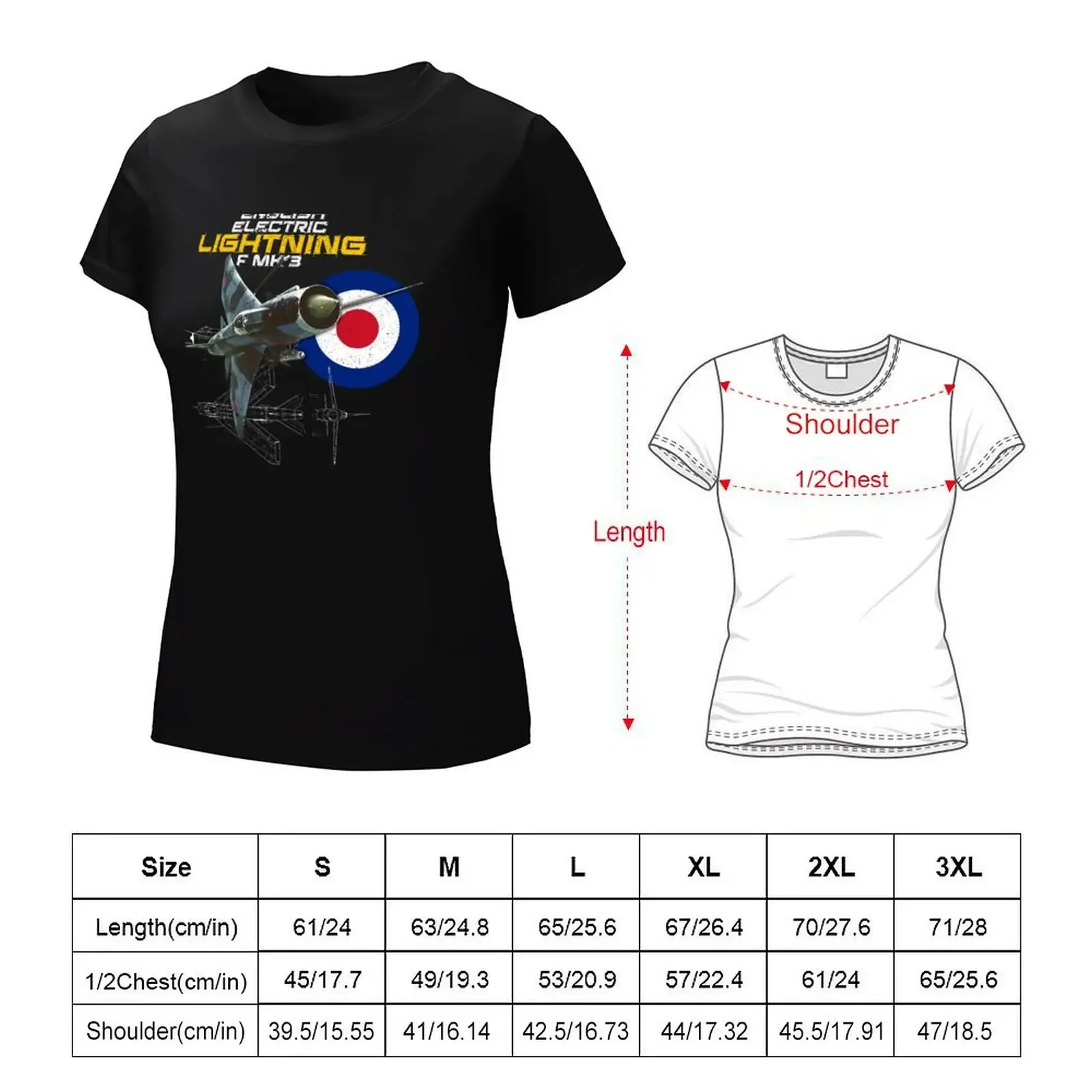 Britse Engelse Elektrische Bliksem F Mk 3 T-Shirt Schattige Tops Korte Mouw T-Shirt Hippie Kleding T-Shirt Jurk Voor Vrouwen Plus Size