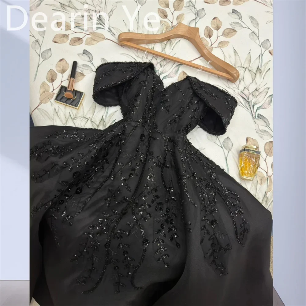 

Customized Evening Dress Formal Dearin Sheer Straps A-line Ankle Length Skirts Embroidery Bespoke Occasion Dresses Prom Gown Sau