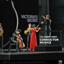 1/64 Scale Figure Band Violin Model 3D Printing Resin Miniature Figures Diorama Minifigures Garage Scenes DIY Toys Collectible