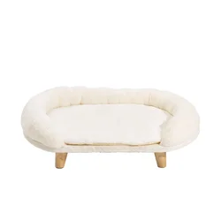Indoor luxury cat bed raised dog bed soft plush pet sofa couch for m s with anti-slip bottom on clearance