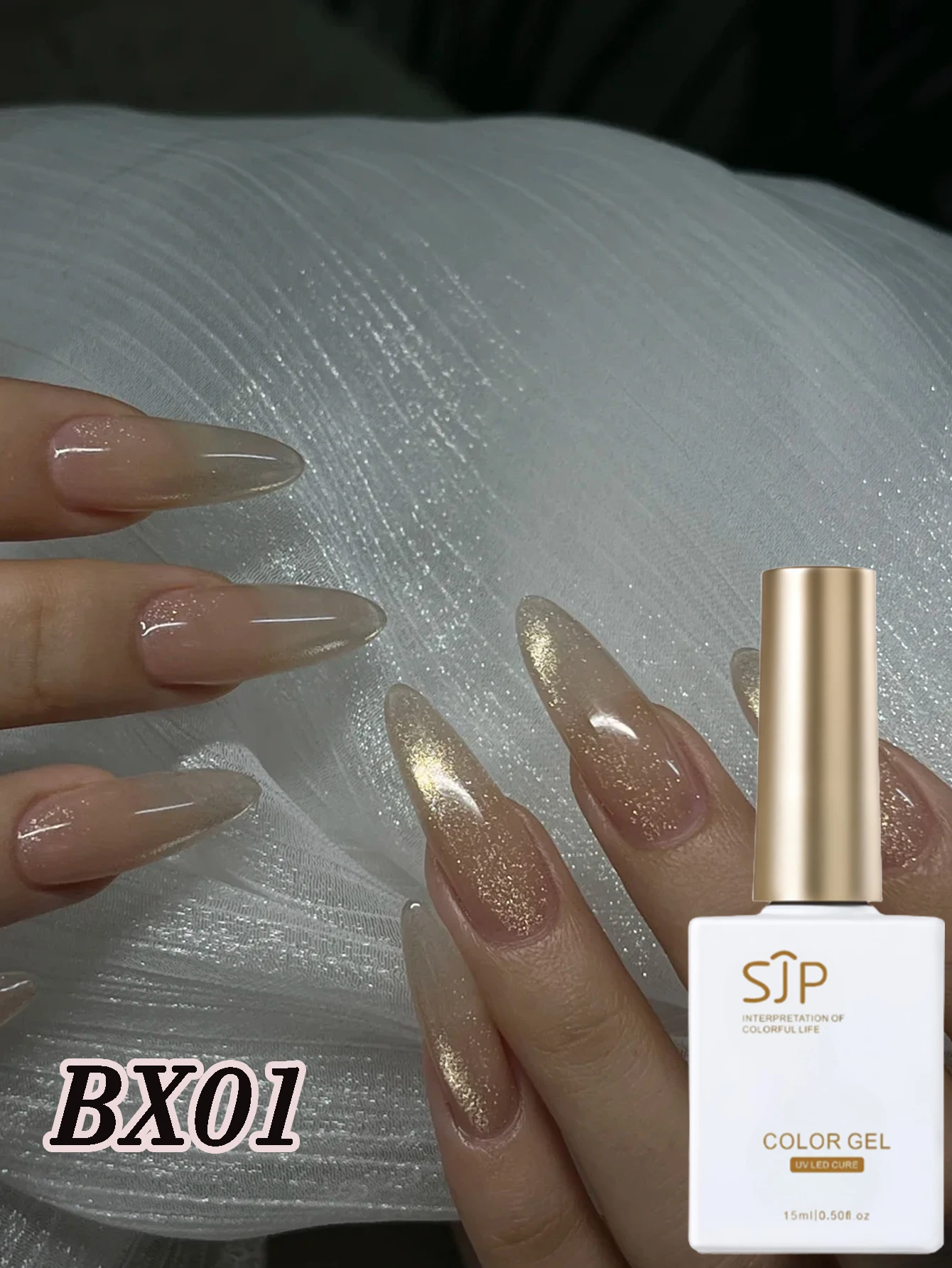 15ML 1 Uds novedad de verano estilo cuentas de vidrio azul esmalte de uñas de Gel de ojo de gato esmalte de uñas de cristal azul uñas azules uñas blancas