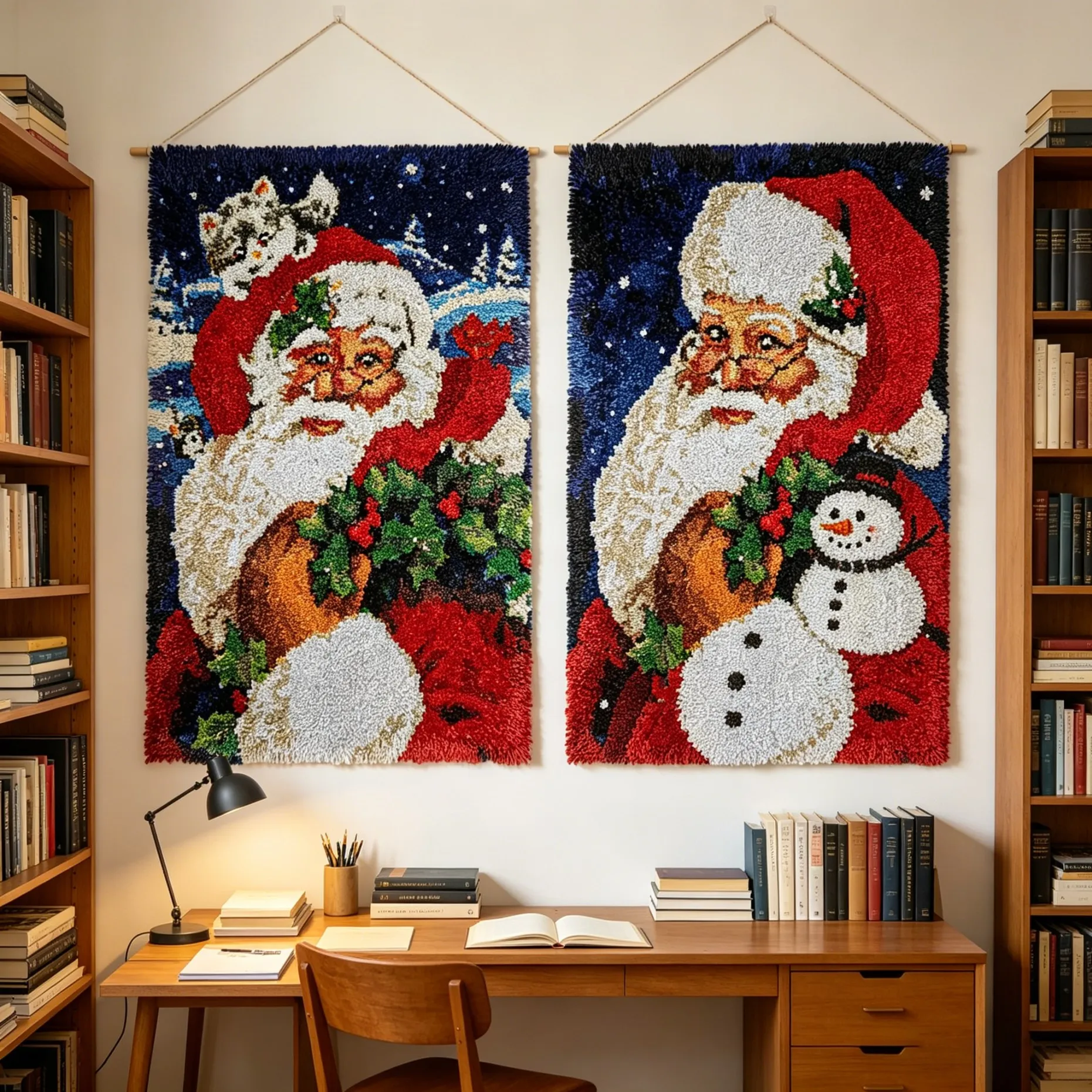 Christmas Santa Owl Latch Hook Rug Kits Smyrna Living Room Soft Area Rug DIY wool Latch Hook Kit Set Embroidery Carpet Tapestry