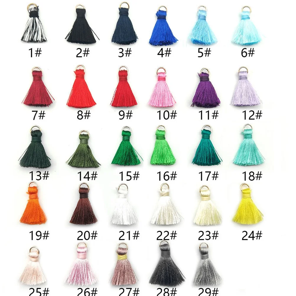 

60Pcs Tassel Jewelry Dangler Colored Long Hanging Ring Tassel Pendant Earrings Supplies for DIY Keychain Bracelet Earrings Mixed