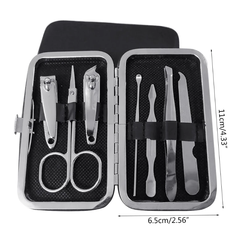 E1YE Set manicure Set pedicure Tagliaunghie Utensili professionali per tagliaunghie in acciaio inossidabile con da viaggio