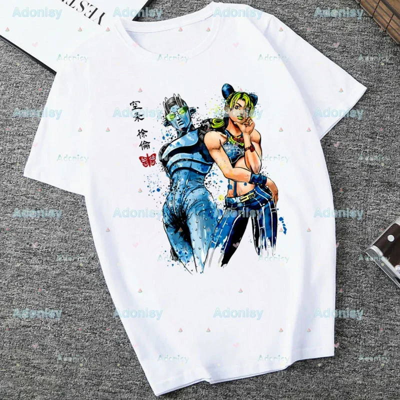 Jojo Bizarre Adventure Stone Ocean JOLYNE CUJOH Women-clothing Short Sleeve Vintage Tops for Cute Summer Kawaii Clothes T-shirt