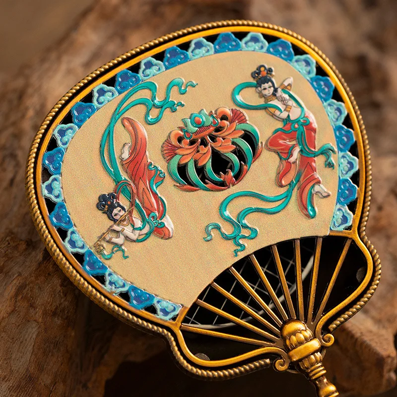 Dunhuang Enamel Incense Burner, Pipa Fan, Antique Sandalwood Incense Burner Incense Burner, Home Cloisonn É Incense Burner