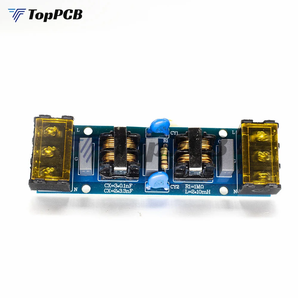 6A 25A EMI High Frequency Two-stage Power Low-pass Filter Board For Power Supply Amplifier PCB Copper Electrical Access Filter