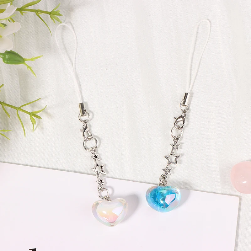 Fashion Y2K Heart Star Mobile Phone Lanyard Minimalist Cute Cell Phone Straps Keychain Pendant Decoration