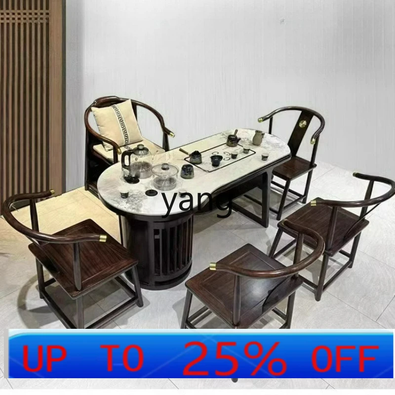 

LTT new Chinese solid wood tea table movable small apartment Zen tea table