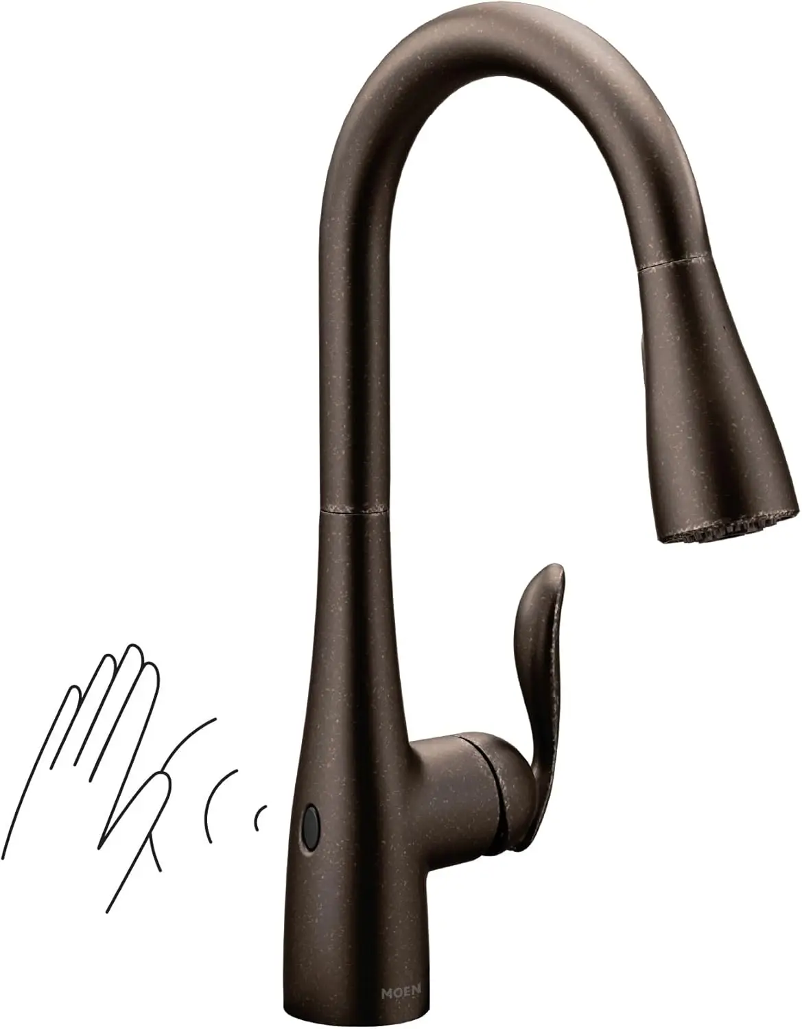 Oil Rubbed Bronze Motionsense Wave Touchless One-Handle Pulldown Kitchen Faucet Featuring Power Clean