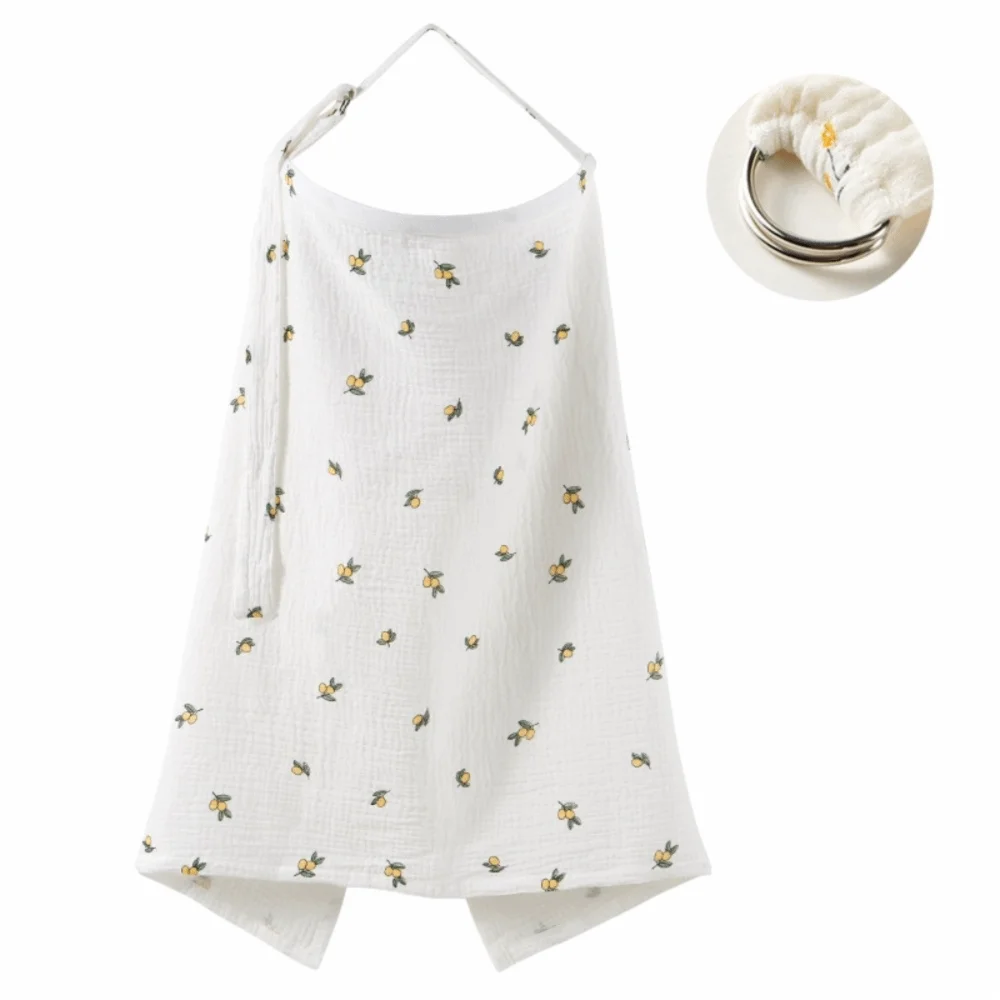 Cotton Breastfeeding Nursing Cover Breathable Adjustable Breast Feeding Blanket Multi-purpose Use Arch Neckline