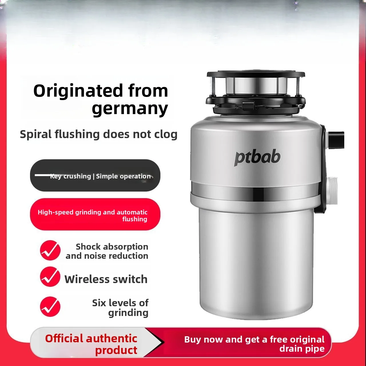 Kitchen sink food waste disposer, kitchen waste shredder for home use Food Waste Disposers