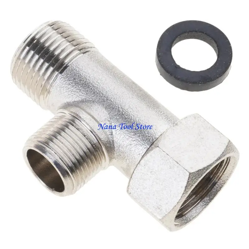 31GJ Practical T Water Diverters Adapter Brass Construction Convenient for Shower Head Bidets Campers Plumbing