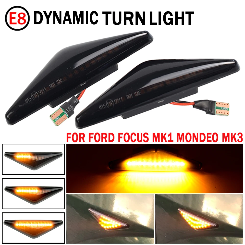 For Ford Mondeo MK III MK3 2000 2001 2002 2003 2004 2005 2006 2007 Dynamic LED Side Marker Turn Signal Sequential Blinker Light