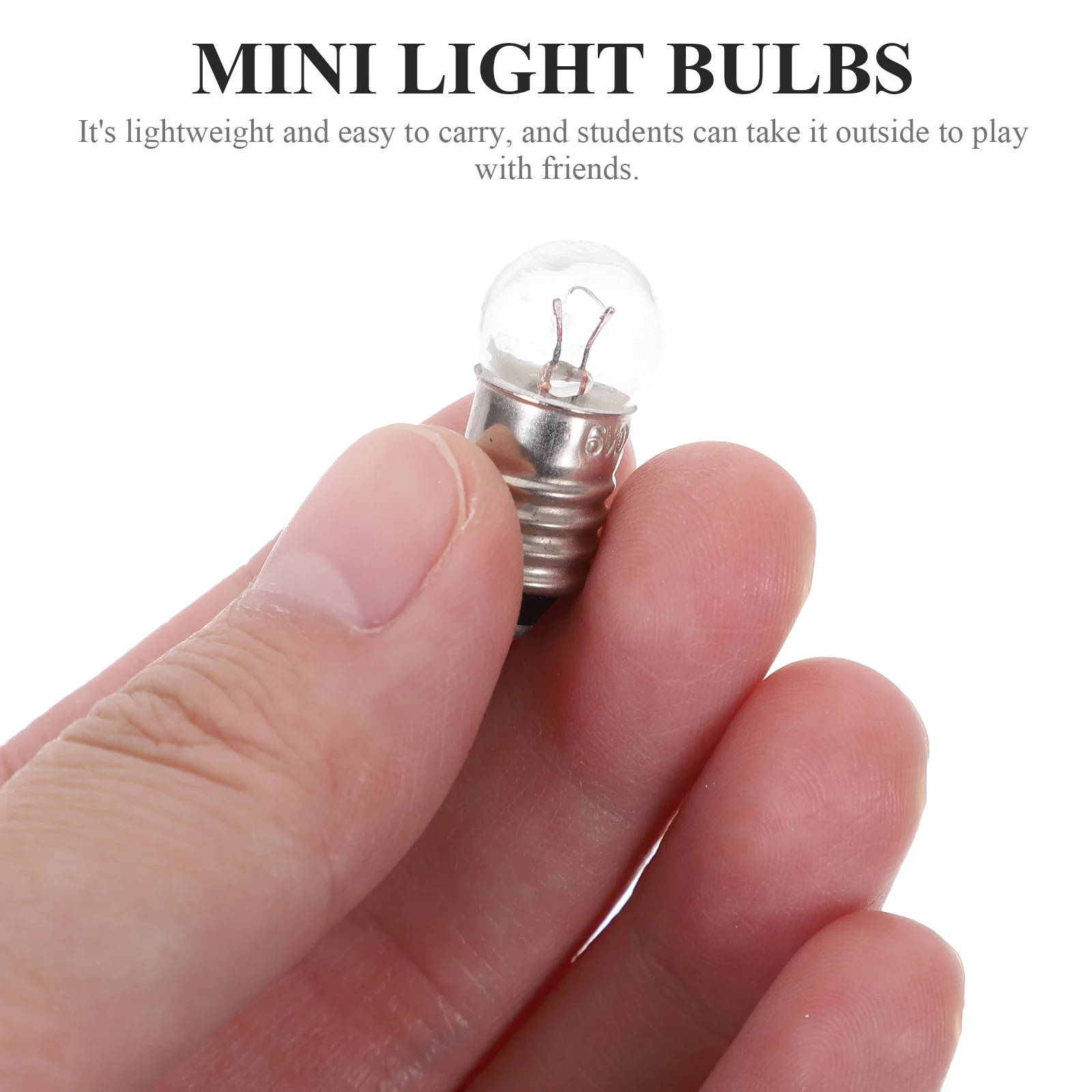 

50Pcs Tiny Light Bulb 6V Mini Round Bulbs for Electrical Experiments Science DIY Physics Teaching Supplies