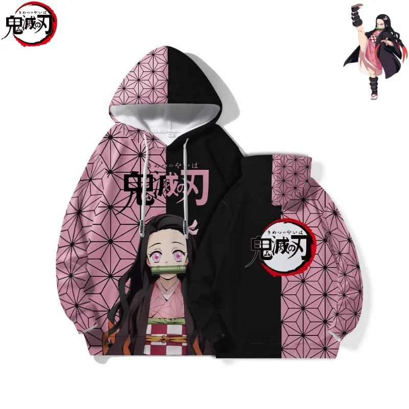 

Demon Slayer аниме-мультфильм Nezuko Kamado Tanjiro осенне-зимняя толстовка с длинными рукавами для мужчин и женщин, модный свободный топ.