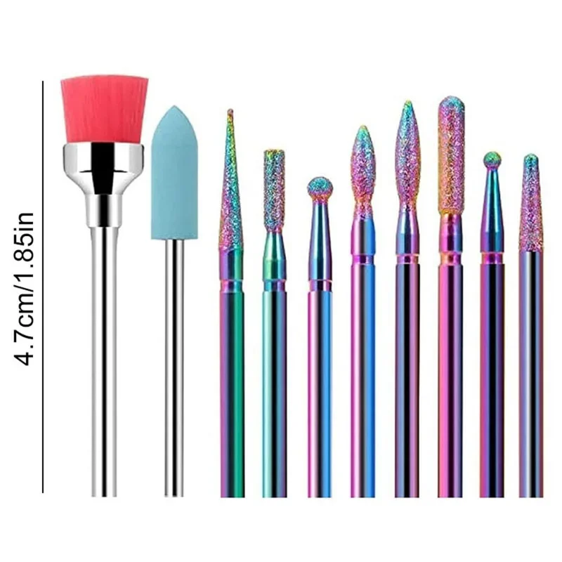 10 unids/caja cortadores de tungsteno para manicura, accesorios de taladro de carburo para uñas, brocas, equipo de decoración de uñas, herramientas para máquina, fresa