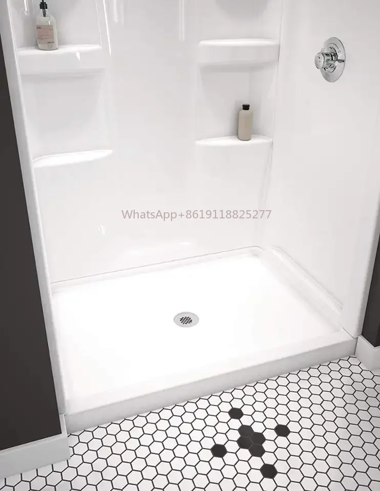 Shower Tray for Bathroom Acrylic Shower Base Center Drain 60 x 36 in Single Threshold Custom