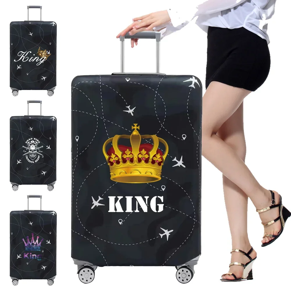 Stretch Fabric Luggage Protective Cover Simplicity Suitcase Trunk Holders Case Portable Travel Accessories Print King Pattern