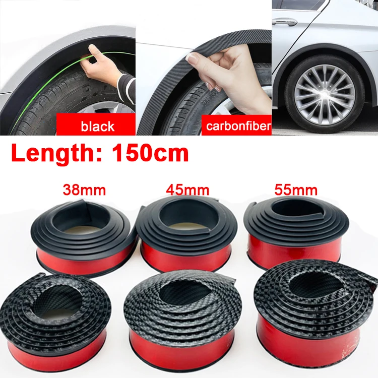 Satisfiber-Garde-boue noir universel pour voiture, Eyeblogging, Bande de protection en caoutchouc, Arc de roue, Garniture, Extender, Décoration