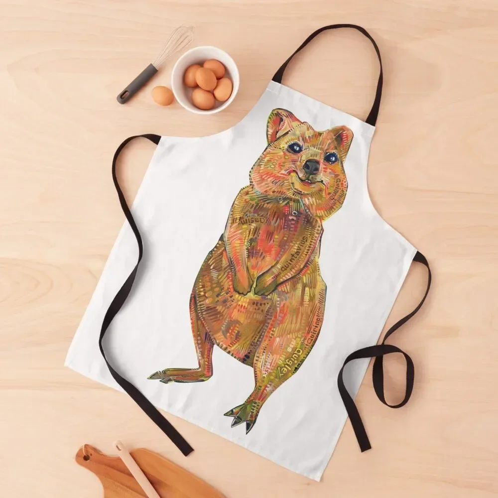 

Quokka on Blank Background Apron useful gadgets for home custom women's kitchen Apron