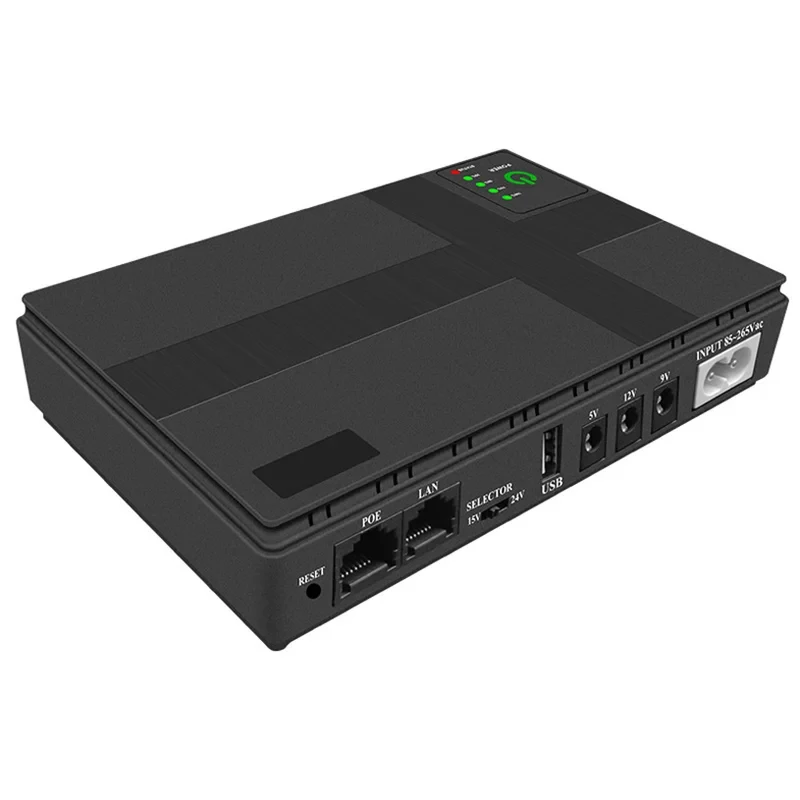 Sistema de Alimentación Ininterrumpida (UPS) DC POE, Conmutación Automática a Baterías, 10400 mAh, 18 W, Mini UPS para Router y Wifi