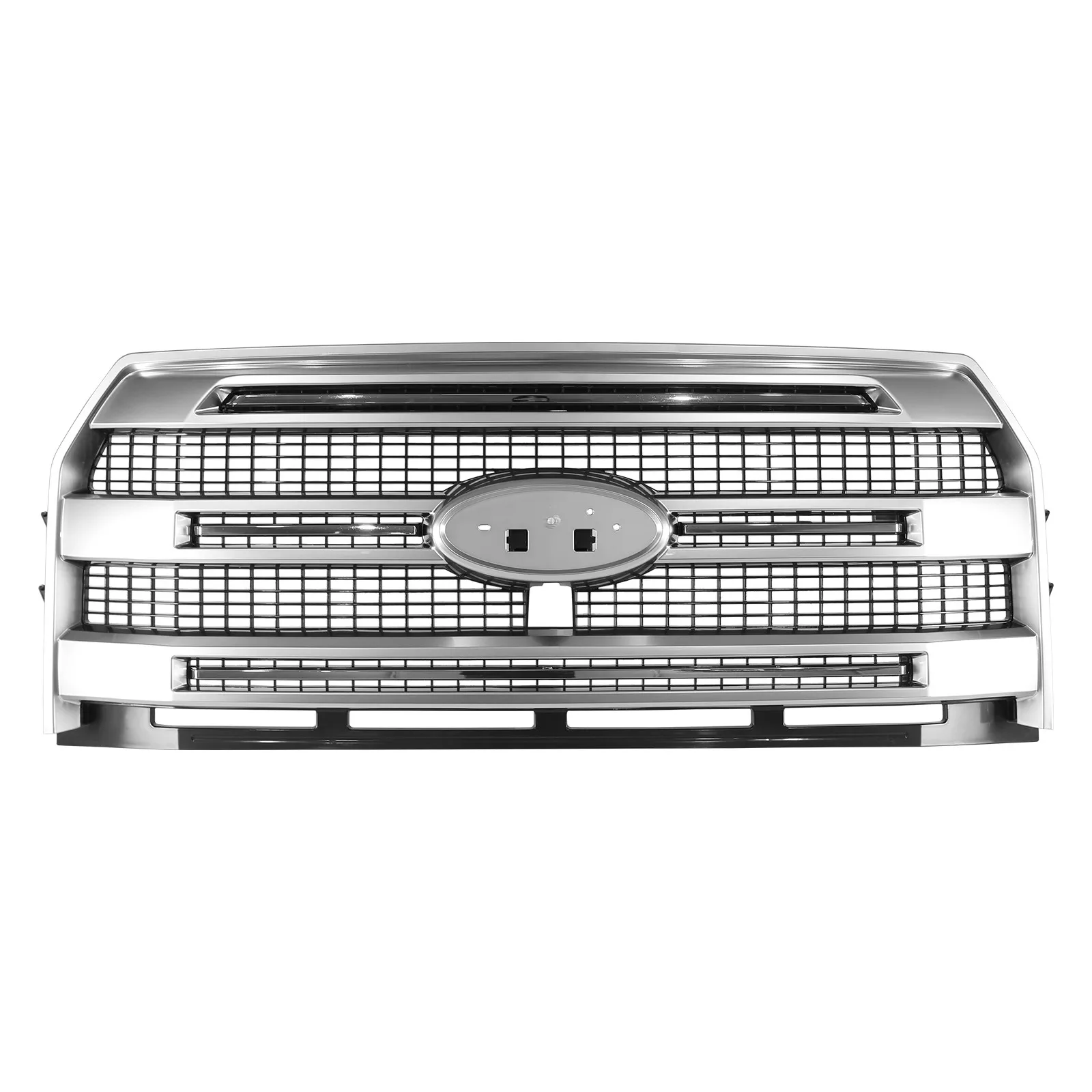 For Ford F-150 2015-2017 Brushed Satin Aluminum Front Upper Grille FL3Z8200MA