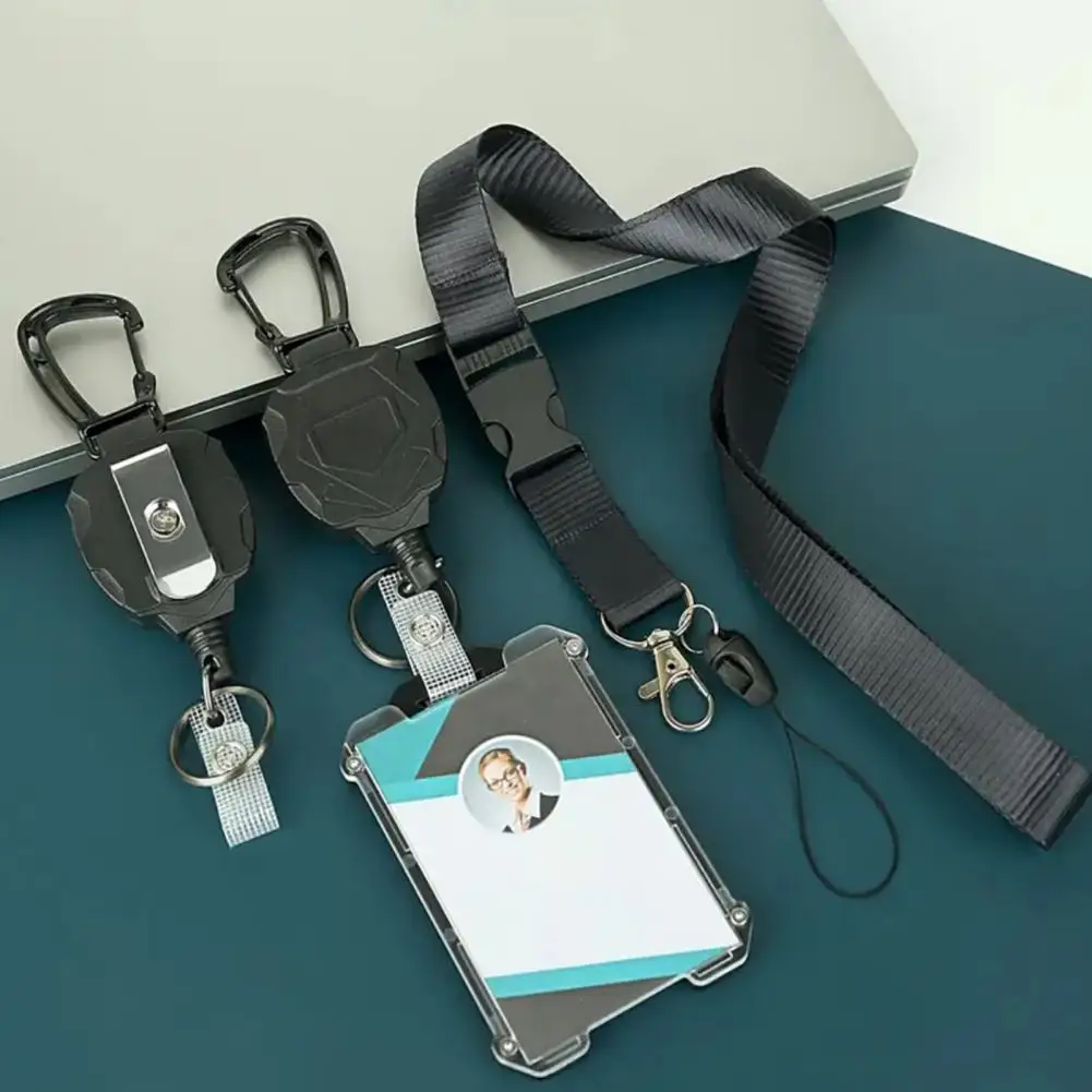 Carrete de insignia retráctil con revestimiento de vinilo, soporte de cubierta de tarjeta, resistente, para tarjetas