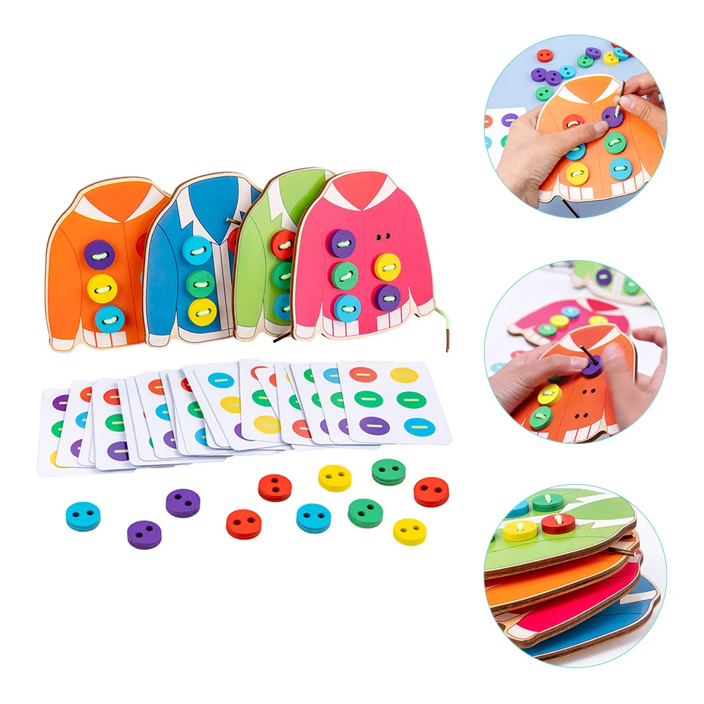 Educational Lacing Beads DIY Toys Toddler Early Tie Shoelaces Button Board Plaything Child Threading and