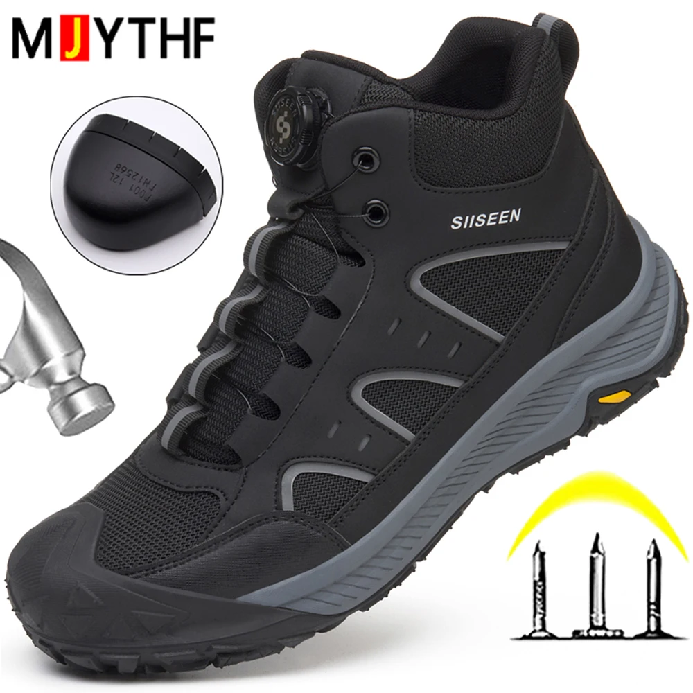 Wear-resistant Indestructible Shoes Men Boots Steel Toe Shoes Safety Boots Puncture-Proof Work Boots Protection Shoes Anti-slip