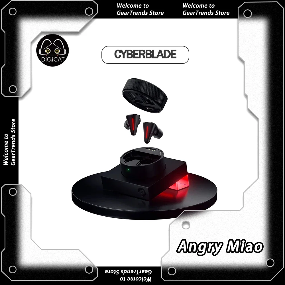 

Angry Miao Cyberblade Wireless Earphones Game Headphones Hybrid ANC Dual Mic AI ENG 36MS Bluetooth5.2 Low Delay Headset Earbuds