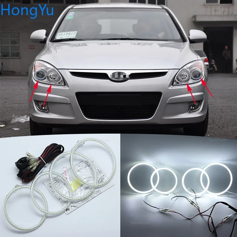 

Супер яркий белый цвет 3528 SMD Led Angel Eyes комплект дневных ходовых огней DRL для Hyundai I30 2008 2009 2010 2011