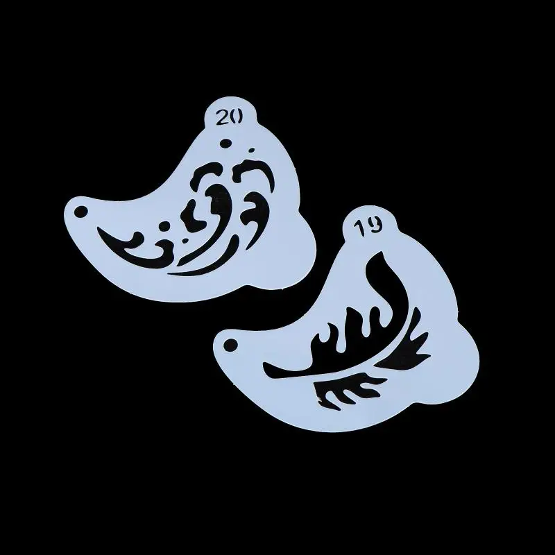 New 20Pcs Reusable Face Painting Stencils Durable Pet Plastic Washable & Reusable With Assorted Floral Spiderweb Heart Designs