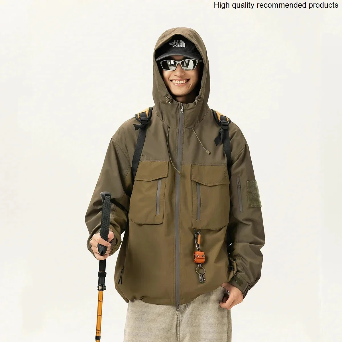 

Waterproof Men Multi-pocket Outdoor Casual Techwear Hooded Cargo Jacket Unisex Coat Cityboy Streetwear Fashion Jackets Outerwear