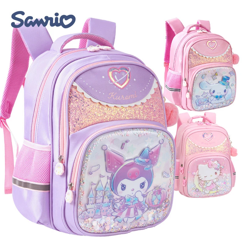 

Miniso Kuromi Hello Kitty Girls School Book Bags Children School-Backpacks Kids Cartoon Primary Student Elementary Grade1-3 Cute