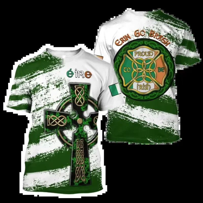 3D Printed 2026 Summer Irish Celtic T Shirt Men Women Custom Name Short Sleeve Unisex Top Harajuku Large Casual Streetwear