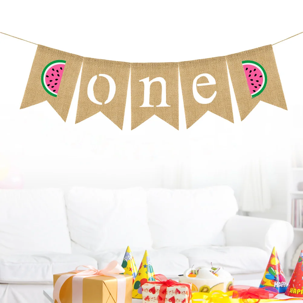 

Watermelon Linen Dovetail Bunting Banner Garland For Birthday Shower Party Decoration Holiday Home Backdrop Streamer
