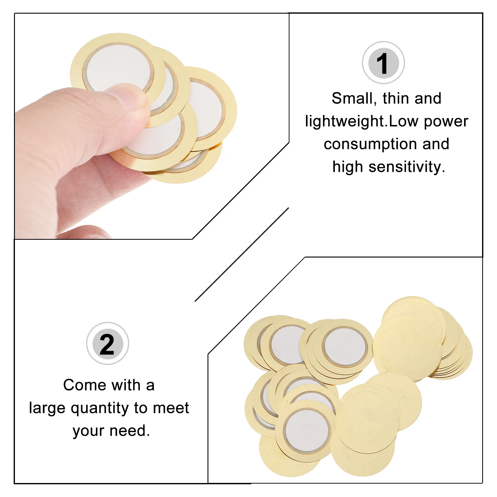 

50pcs Piezo Discs 27mm with Copper Plate Piezoelectric Sensor for Guitar Pickup Transducer Buzzer Sounder Accessory