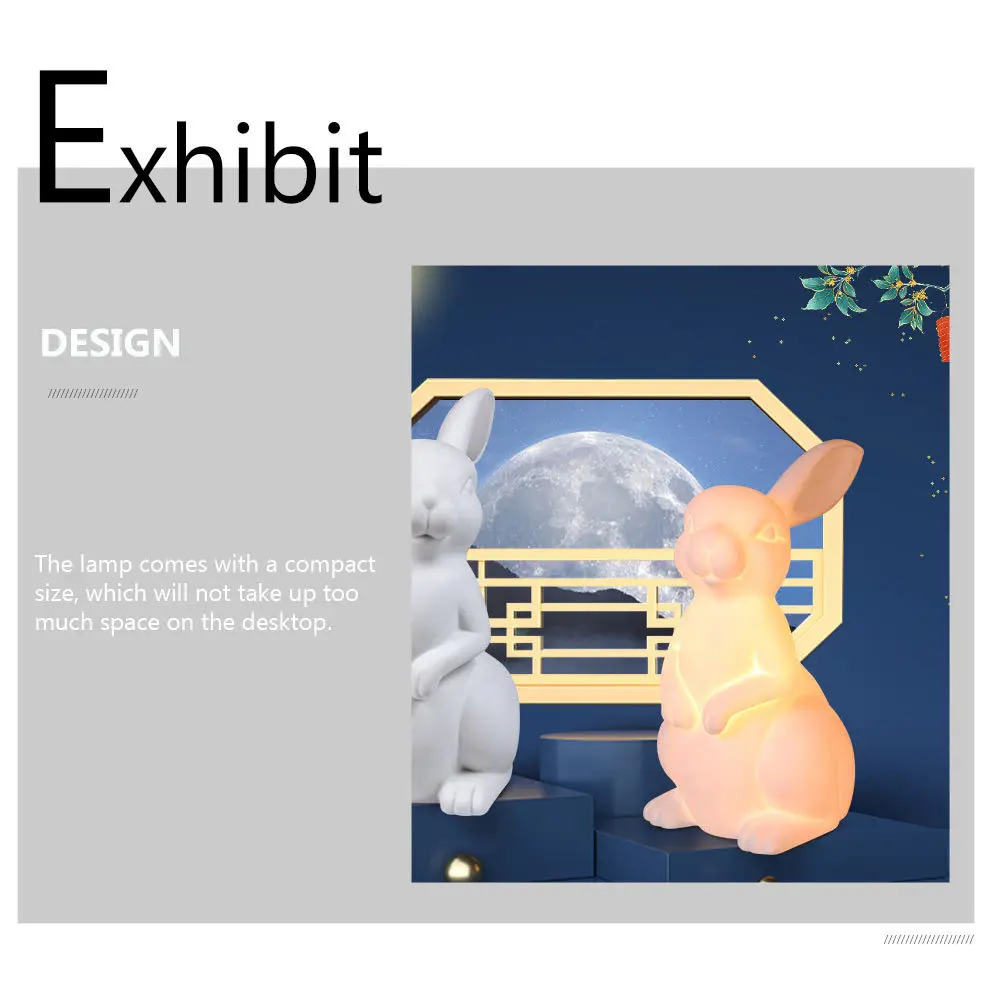 

Ceramic Rabbit Table Lamp Exquisite Desktop Light Home Decor Stable Structure Unique Design Indoor Use 1Pcs Rabbit Desktop Lamp