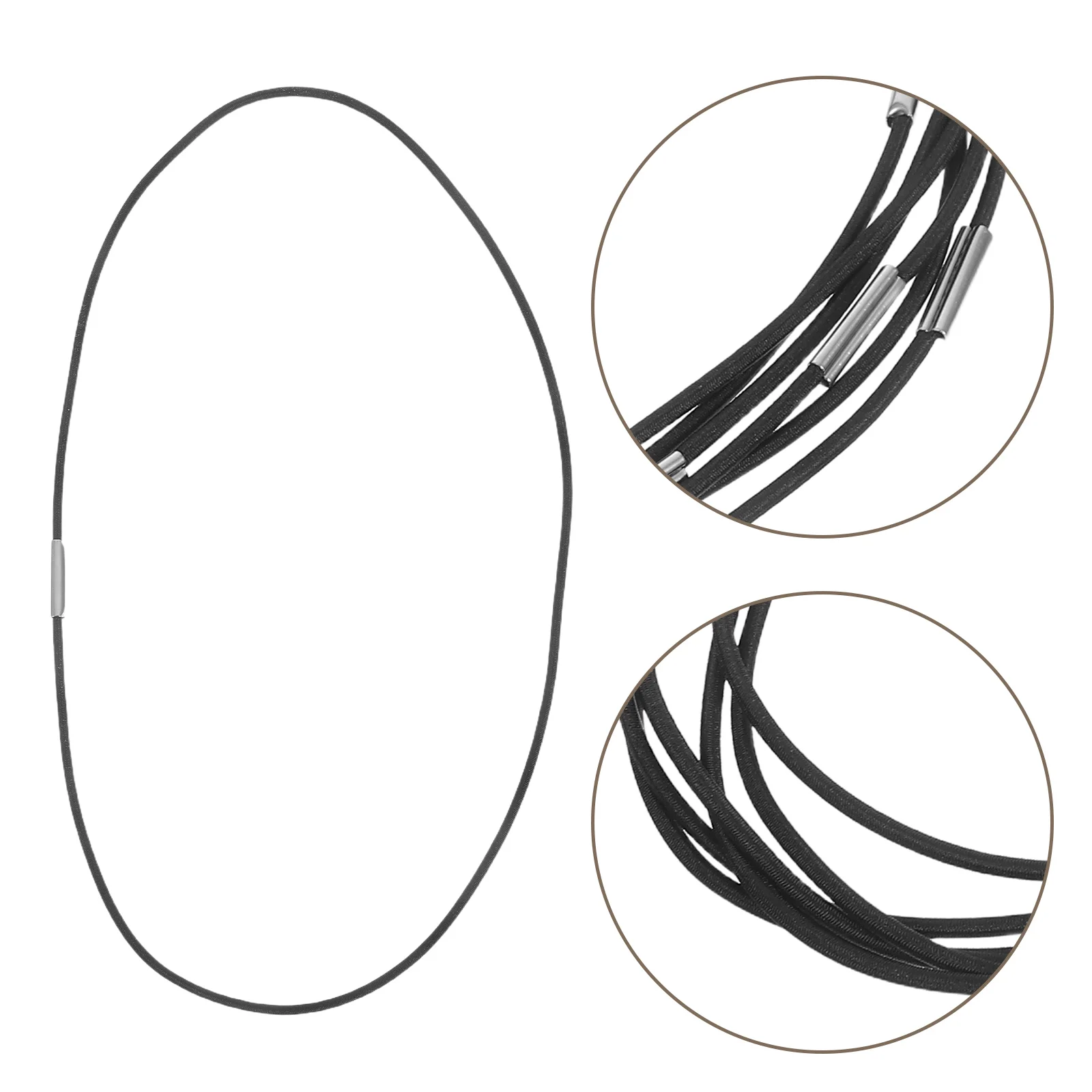 

6 pcs Elastic Notebook Ropes Black Strong Bands for A5 Traveler Notebooks DIY Journal Accessories Metal Buckle Connection Cords