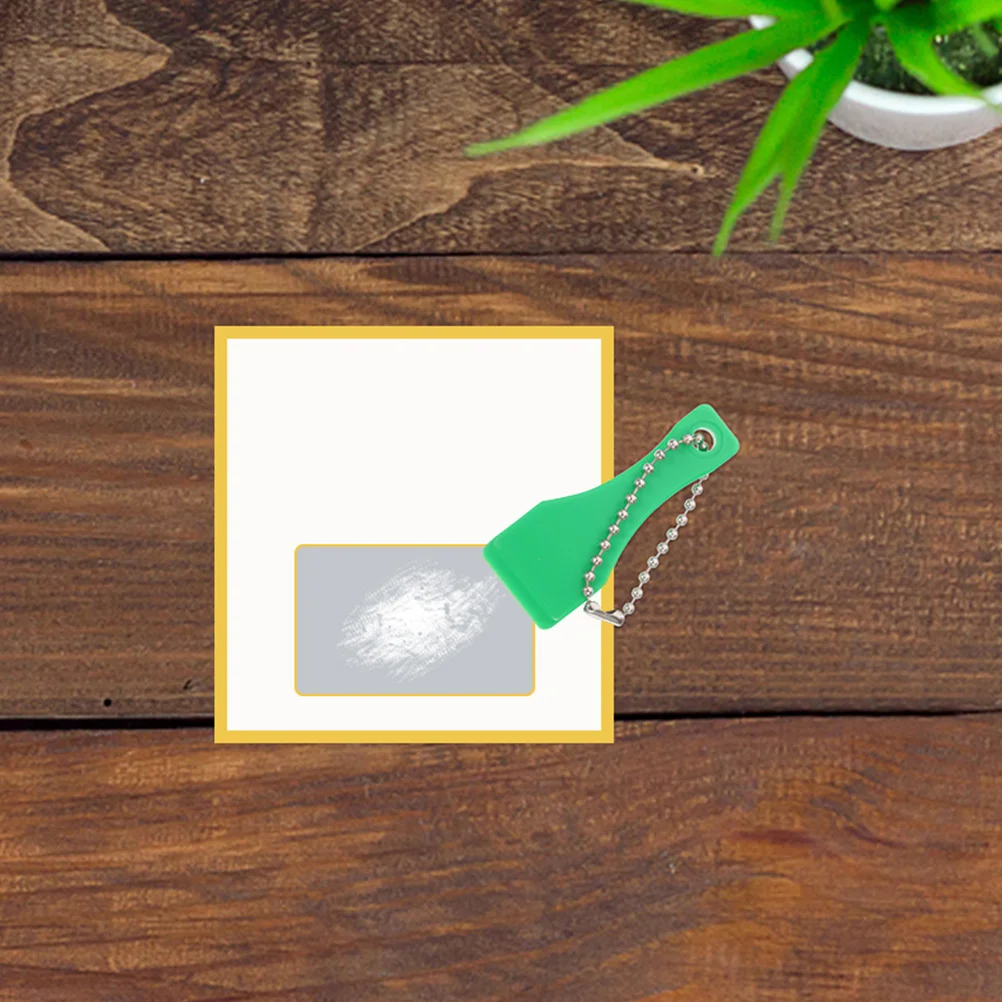 

20 шт., пластиковый скребок для лотереи, инструмент для удаления наклеек, этикеток, прочный очиститель для нескольких поверхностей, портативный брелок