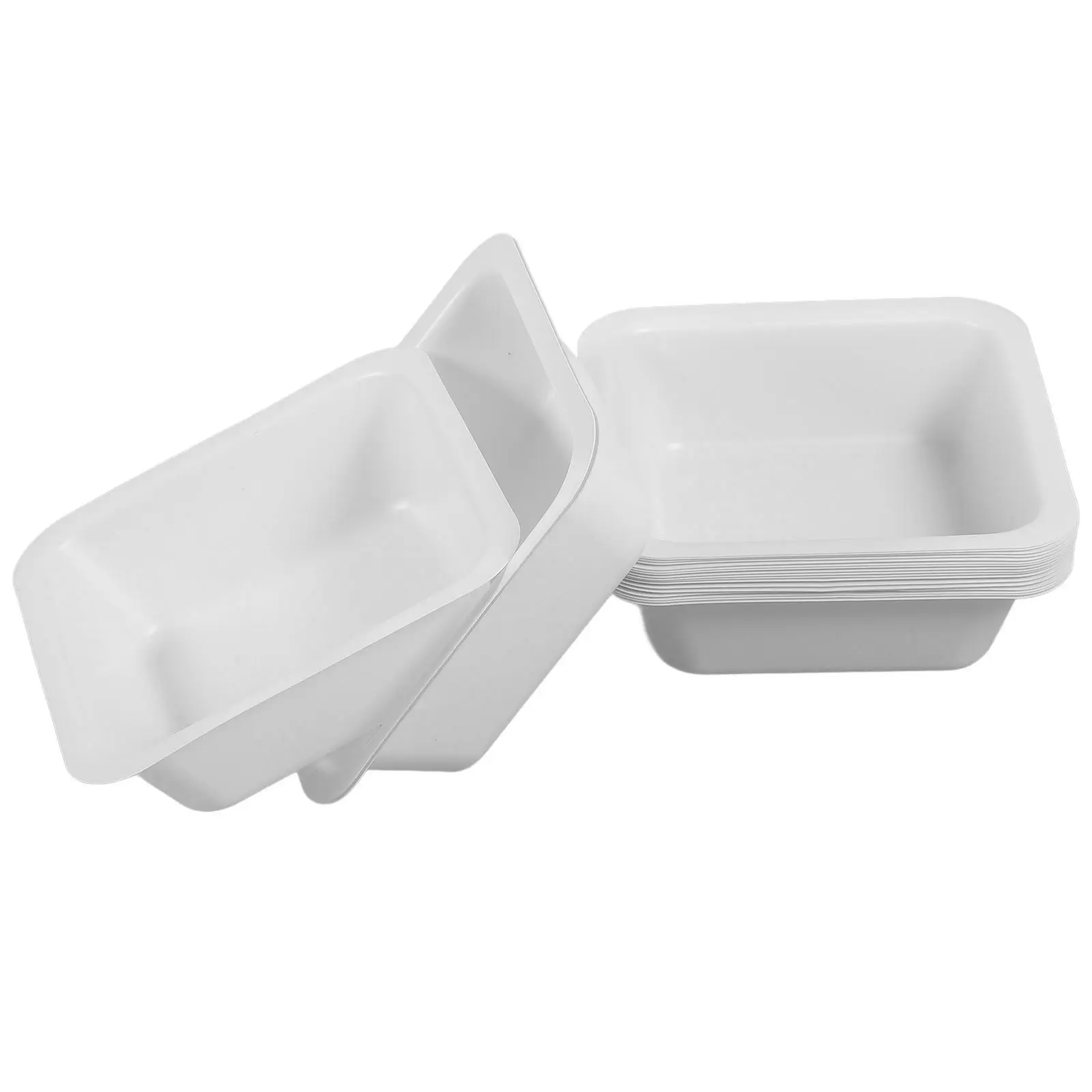 20Pcs Weighing Tray Square Sample Plate Sturdy Plastic for Laboratory Experiments Small Weigh Boats Storage Solution