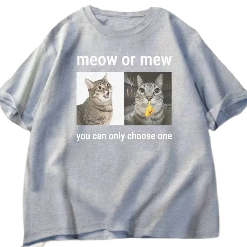 

Мяу или Мяу You Can Only Choose One Meme Футболка Забавный Глупый Кот Юмор Футболка Мужчины Женщины Harajuku Повседневная Футболка С Коротким Рукавом