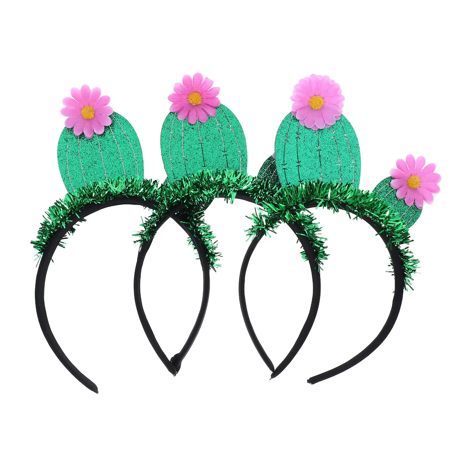 

3Pcs Cactus Party Headband Cute Fun Novelty Hair Hoop for Hawaiian Luau Tropical Birthday Events Cactus Headband Costume