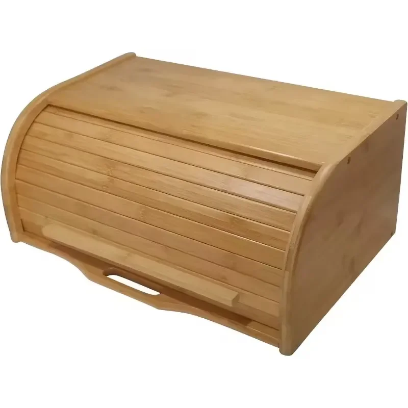 for Large Oval Bamboo Bread Box with Cutting Board Lid  Kitchen Storage